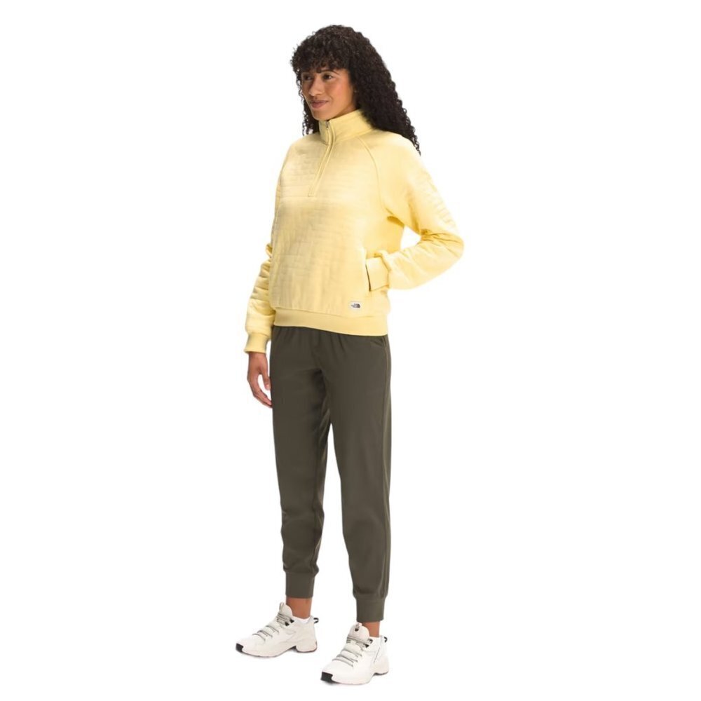 The North Face Longs Peak Quilted 1/4 Zip Jacket Size S Pale Banana White - Picture 3 of 11